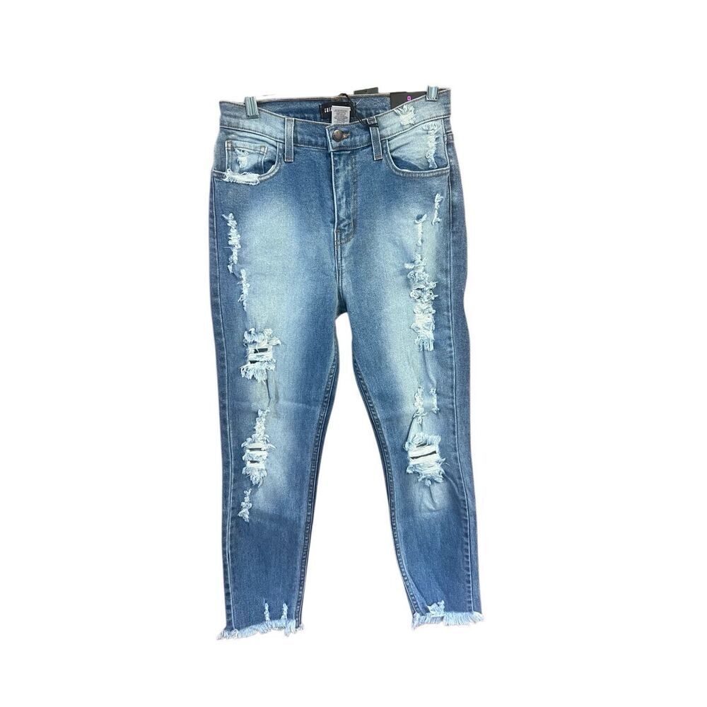 Fashion Nova distressed Morrison Boyfriend Jeans Sz 9 NWT